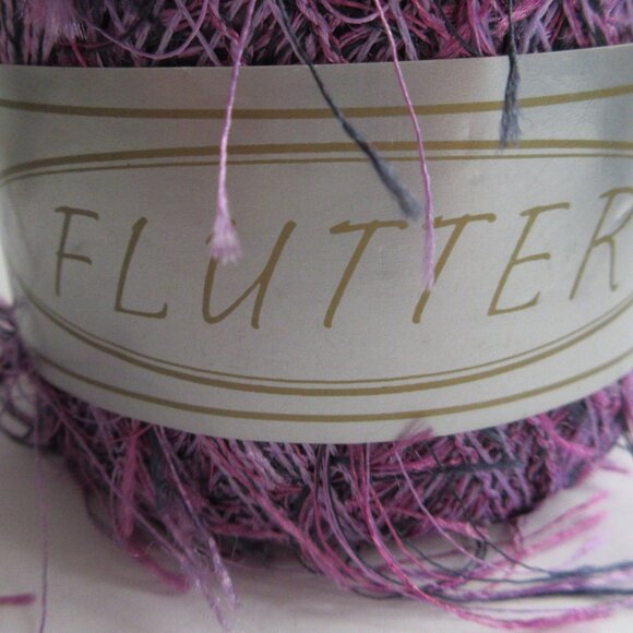 FLUTTER Yarn Eyelash #42 Purple & #14 Green 20g 75 yards * Made in Italy NEW - Picture 9 of 13